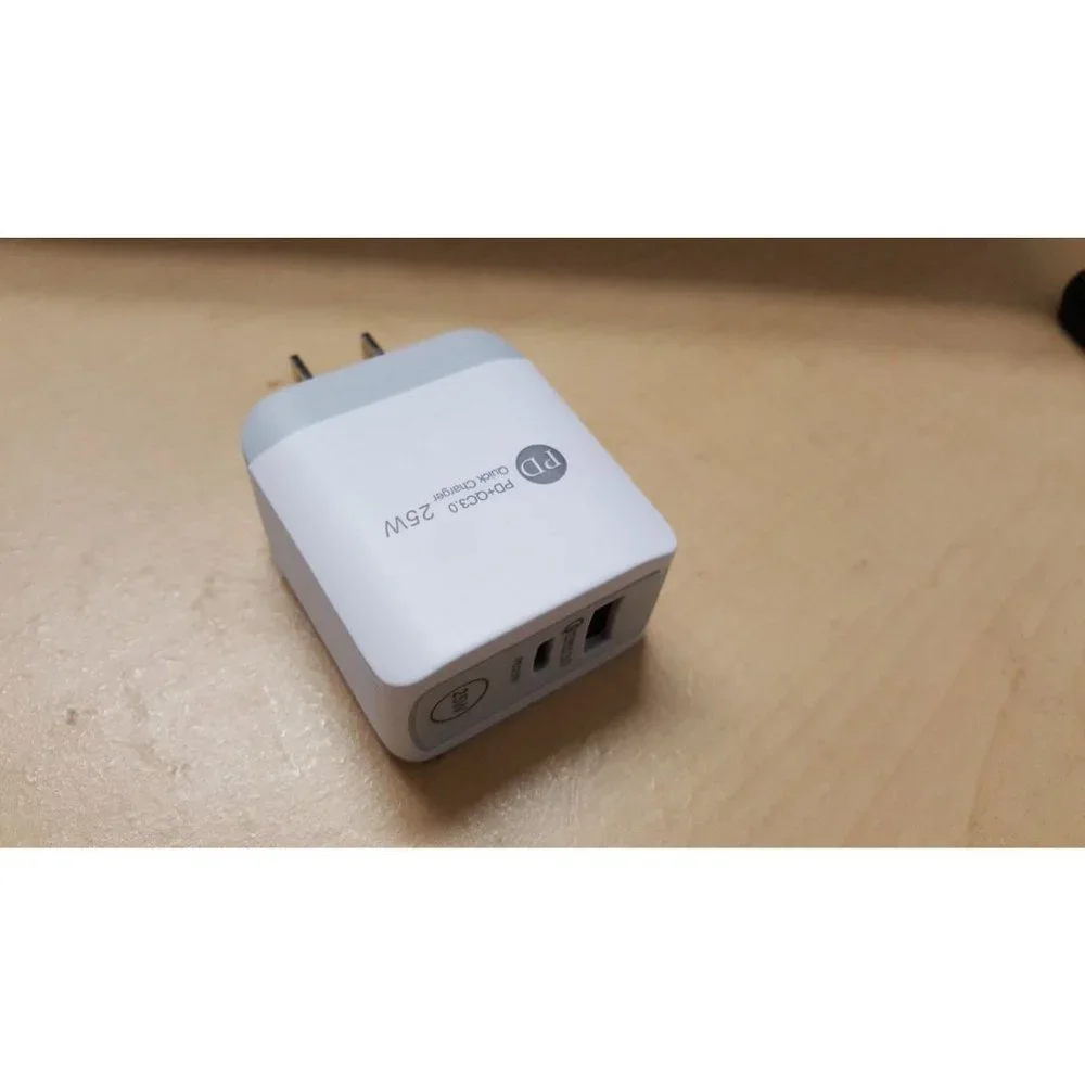 Fast PD Wall Charger Dual Port QC 3.0 USB Type C and USB A Ports